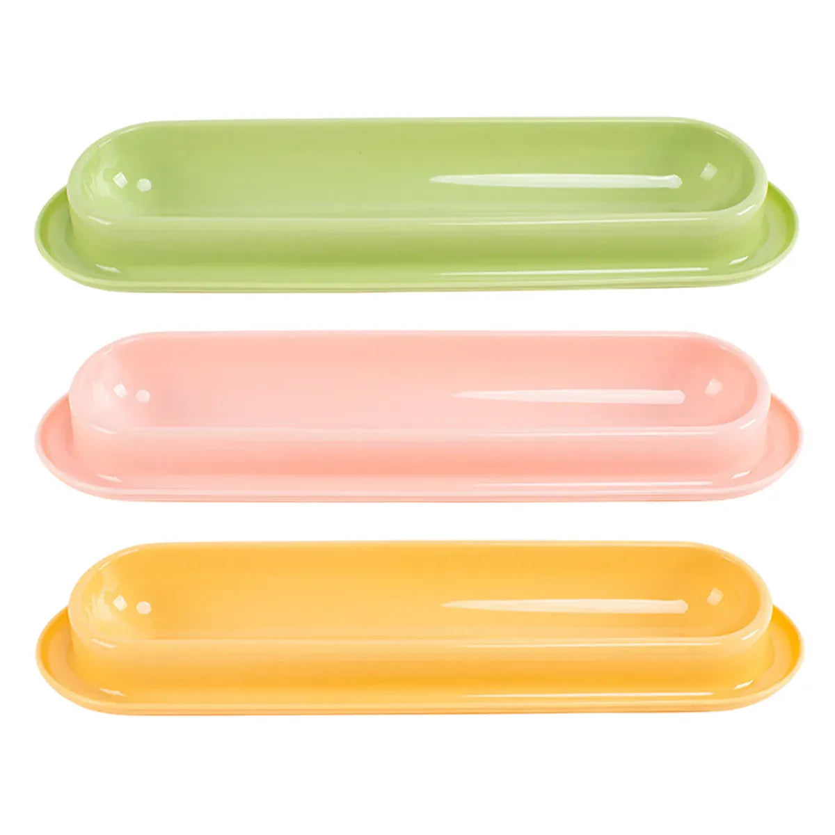 Extended Plastic Cat Feeding Bowl - Green, 40.5 cm