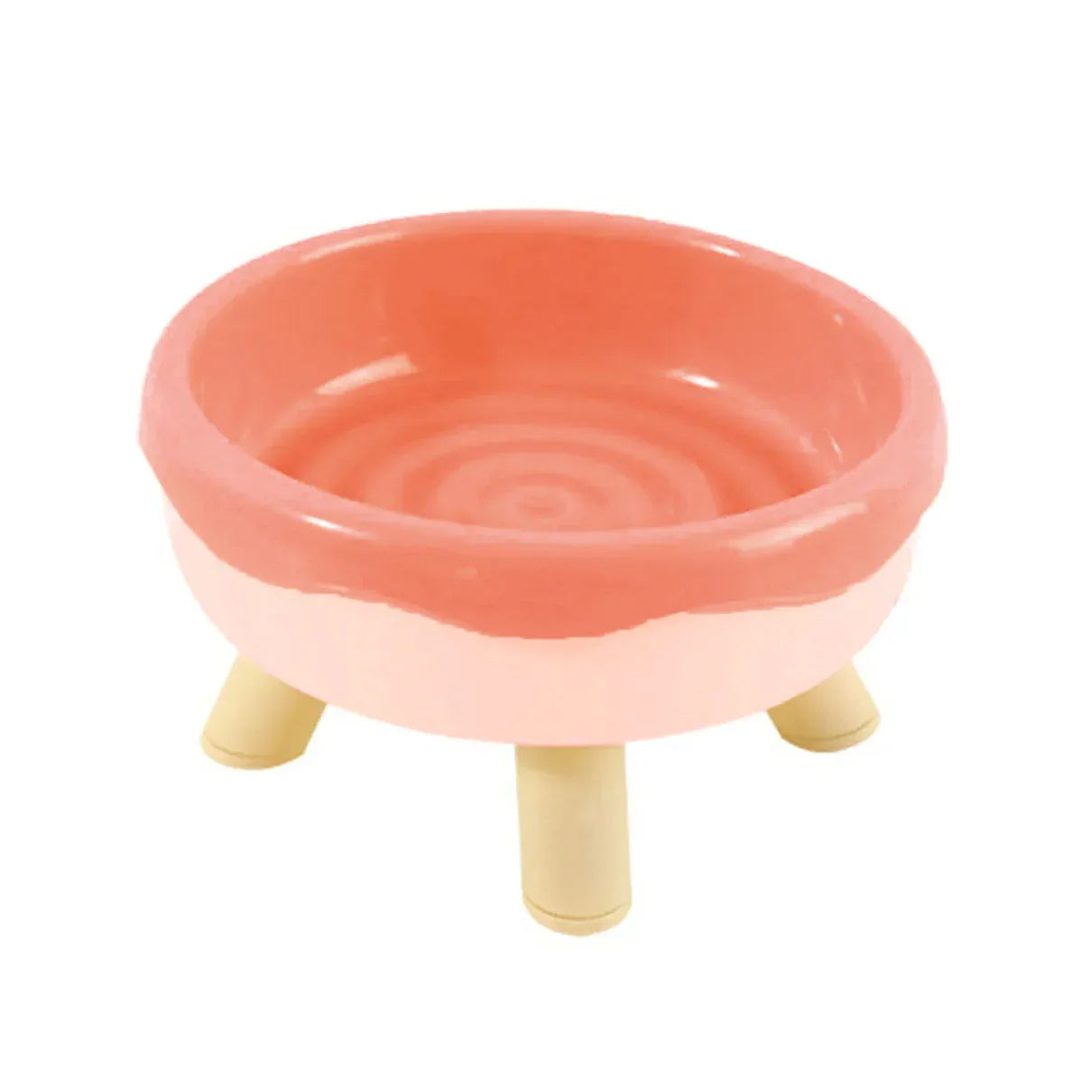 Raised Donut-Style Cat Food & Water Bowl - Pink, 14.3 cm