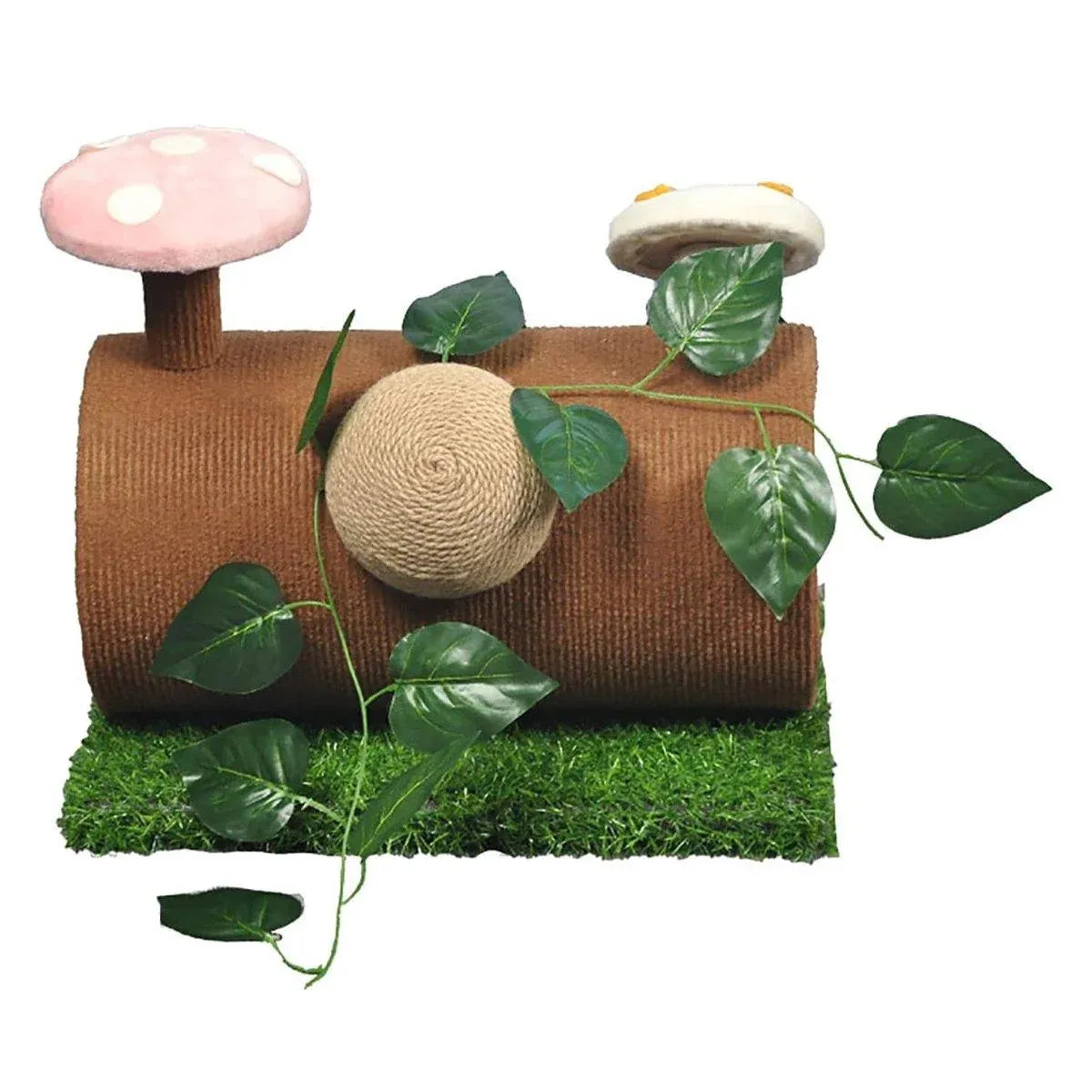 Cat Scratching Tunnel with Hanging Mouse Toy - 43 × 34 × 22 cm