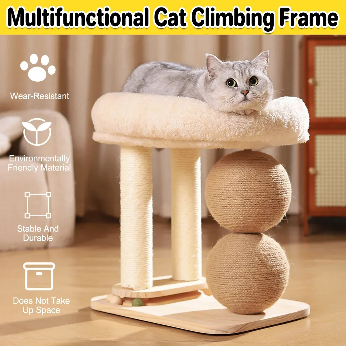 Multi-Function Cat Climbing Frame & Bed - product photo 1 of 12
