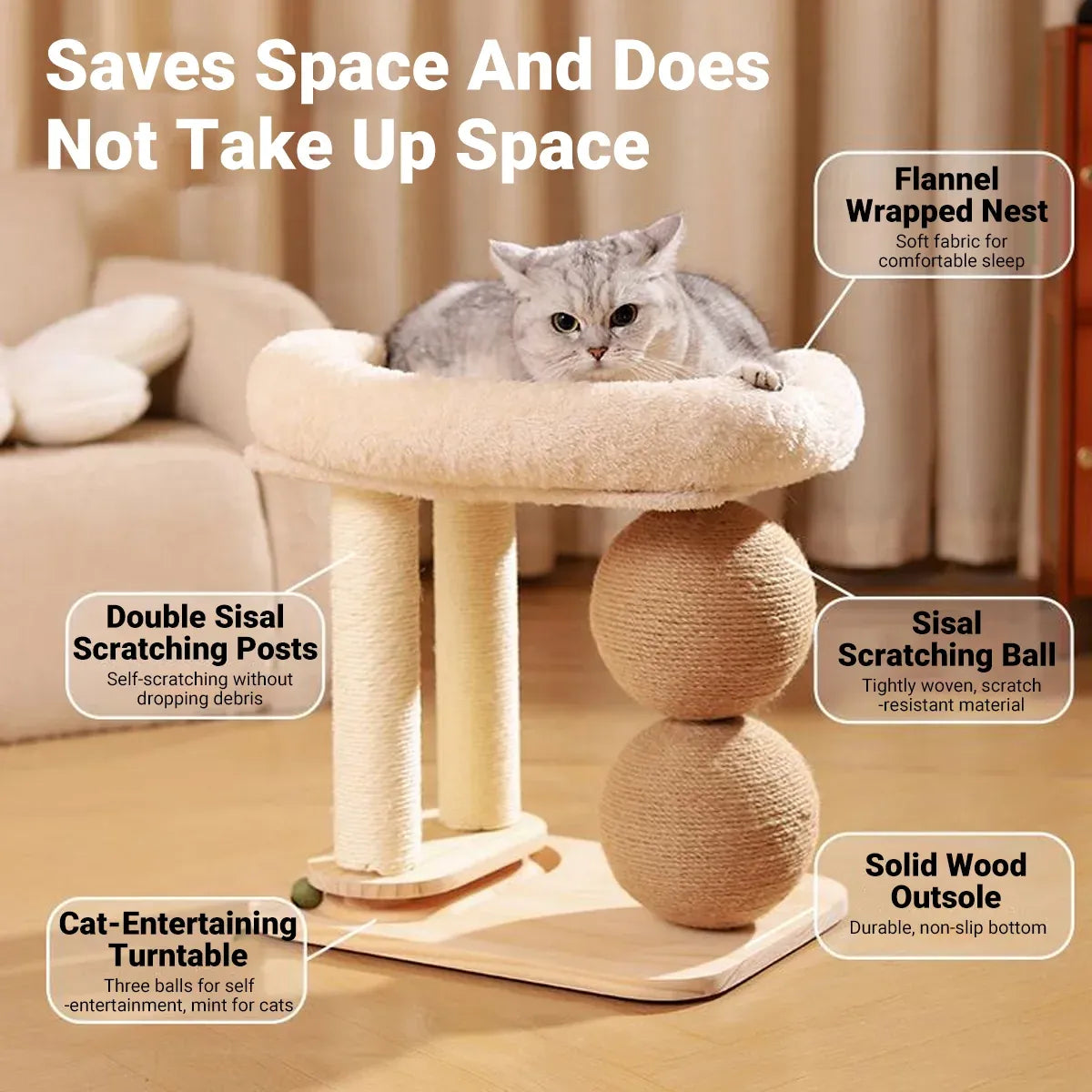 Multi-Function Cat Climbing Frame & Bed - product photo 4 of 12