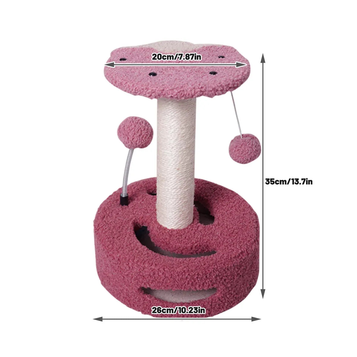 Avocado-Style Mini Cat Scratching Post & Play Tower - Green, 35 cm