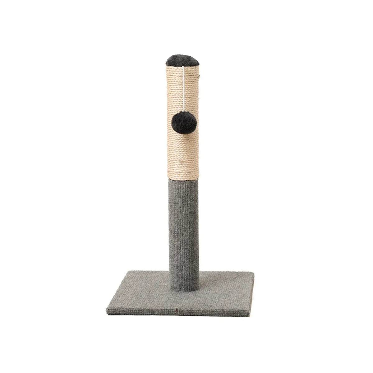Adjustable Sisal Cat Scratching Post with Toy - Grey, Up to 54 cm