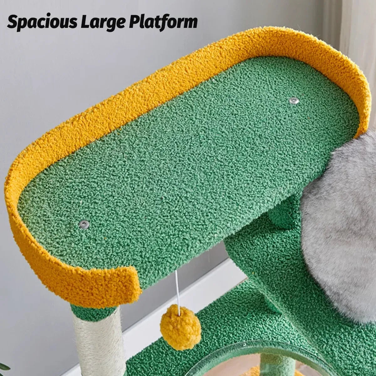 Cactus-Style Cat Climbing Tower with Clear Capsule Perch - 143 cm