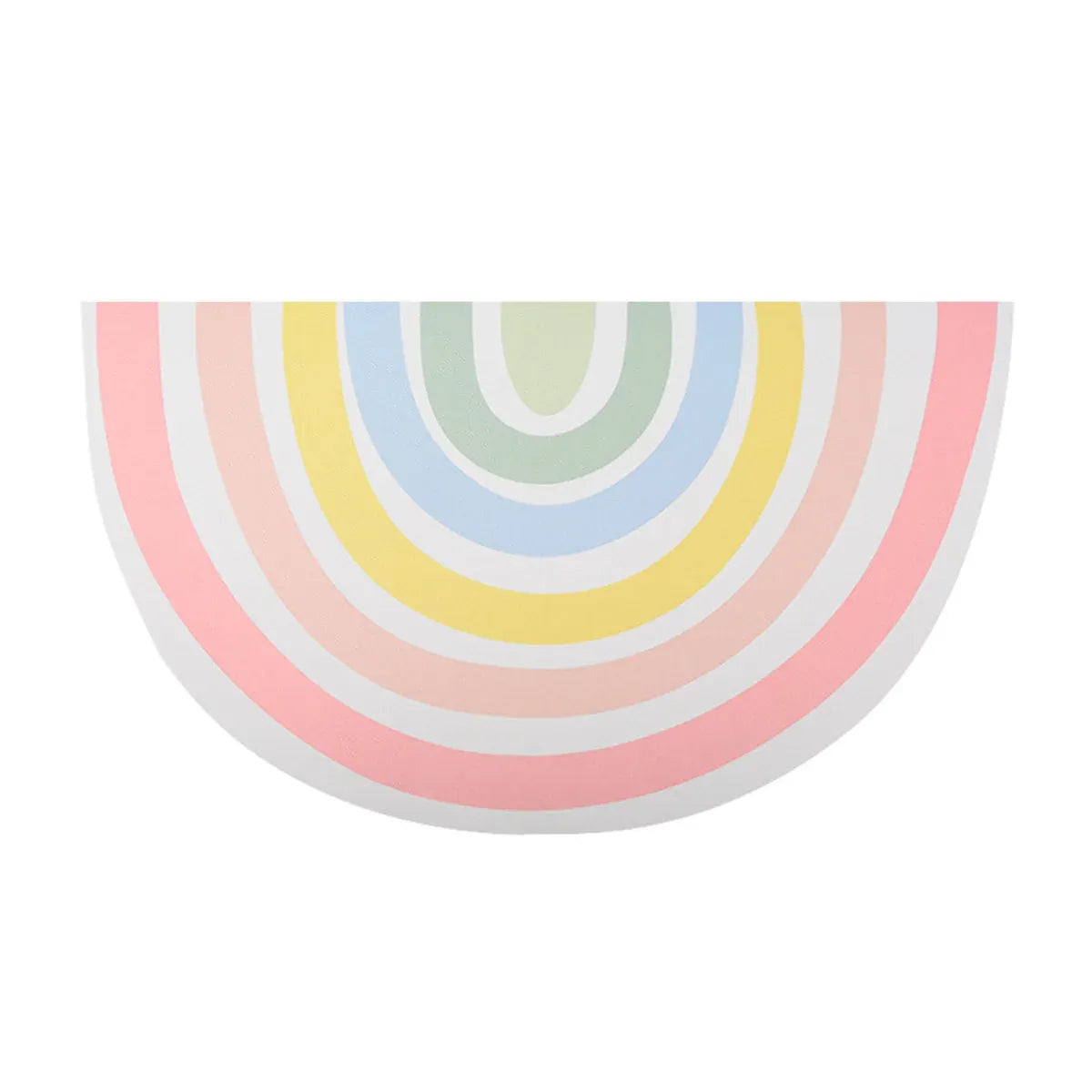 Rainbow Semi-Circular Pet Feeding Mat - PU-Style, 65 × 37 cm