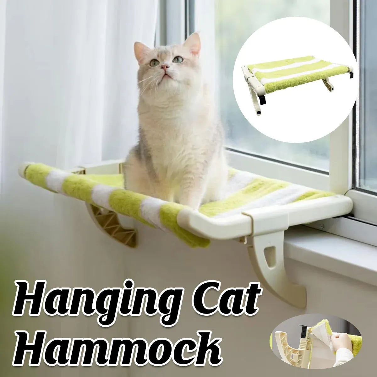Hanging Cat Window Hammock with Suction Mounts
