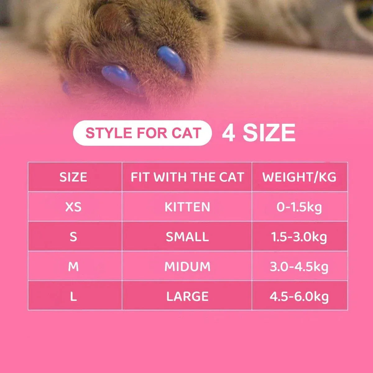 Cat Claw Nail Caps, 100-Pack - Flat, Medium