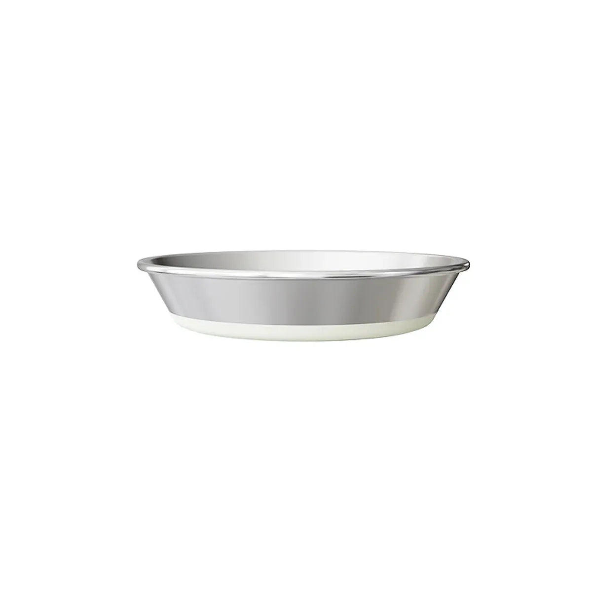 Shallow Stainless Steel Pet Feeding Bowl with Non-Slip Base - Green, S