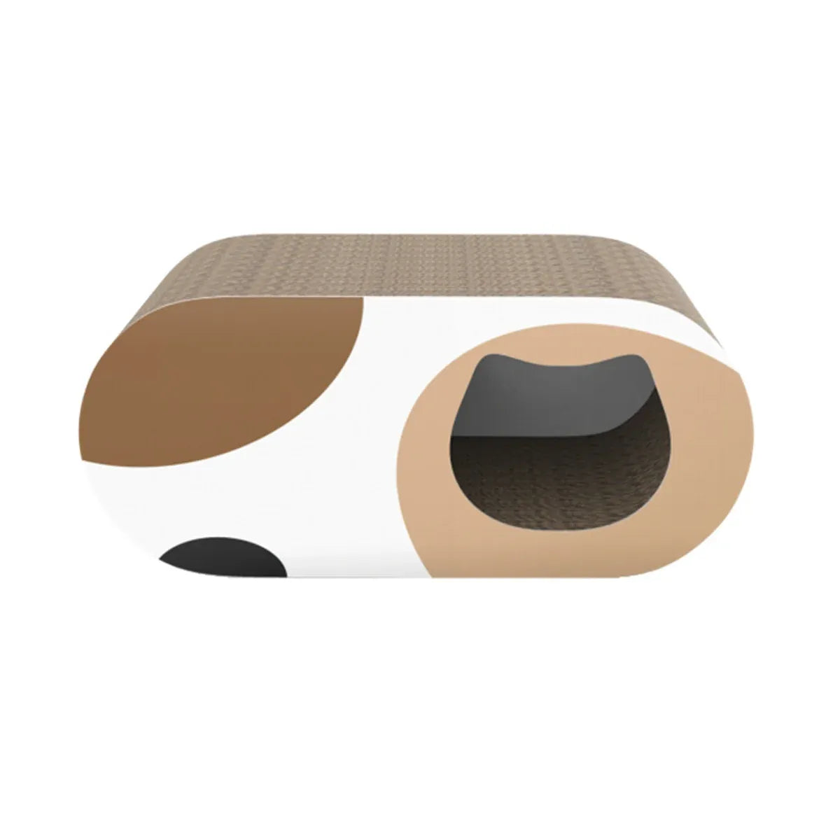 Round Cardboard Cat Tunnel Bed & Scratcher - Multicolour, 58 cm