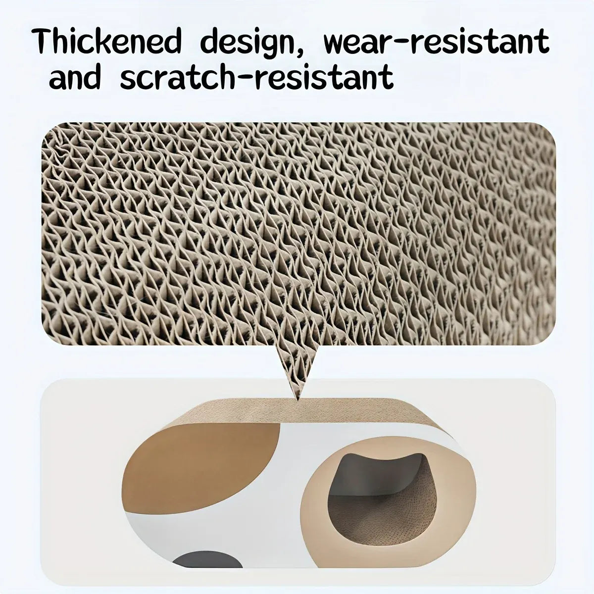 Round Cardboard Cat Tunnel Bed & Scratcher - Multicolour, 58 cm