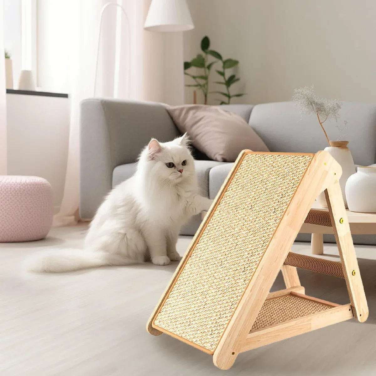 Wooden Cat Climbing Frame with Sisal Scratcher & Resting Perch - product photo 4 of 13