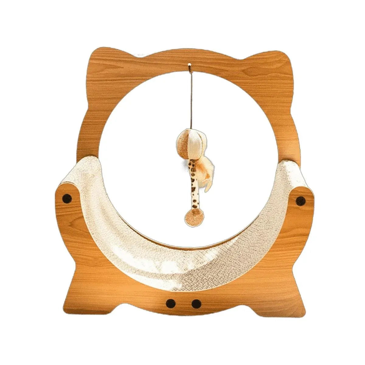 Wooden Cat Cradle & Cardboard Scratcher with Toy - 40 × 25 × 40 cm - product photo 2 of 13
