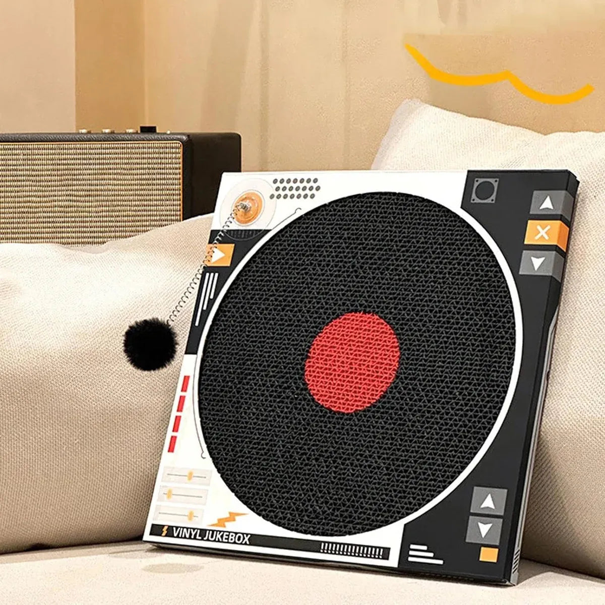 Record Player-Shaped Cardboard Cat Scratcher - product photo 5 of 14