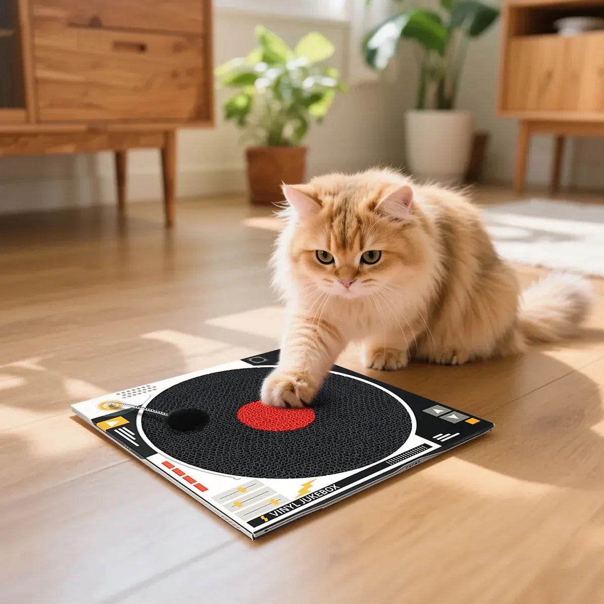 Record Player-Shaped Cardboard Cat Scratcher - product photo 11 of 14