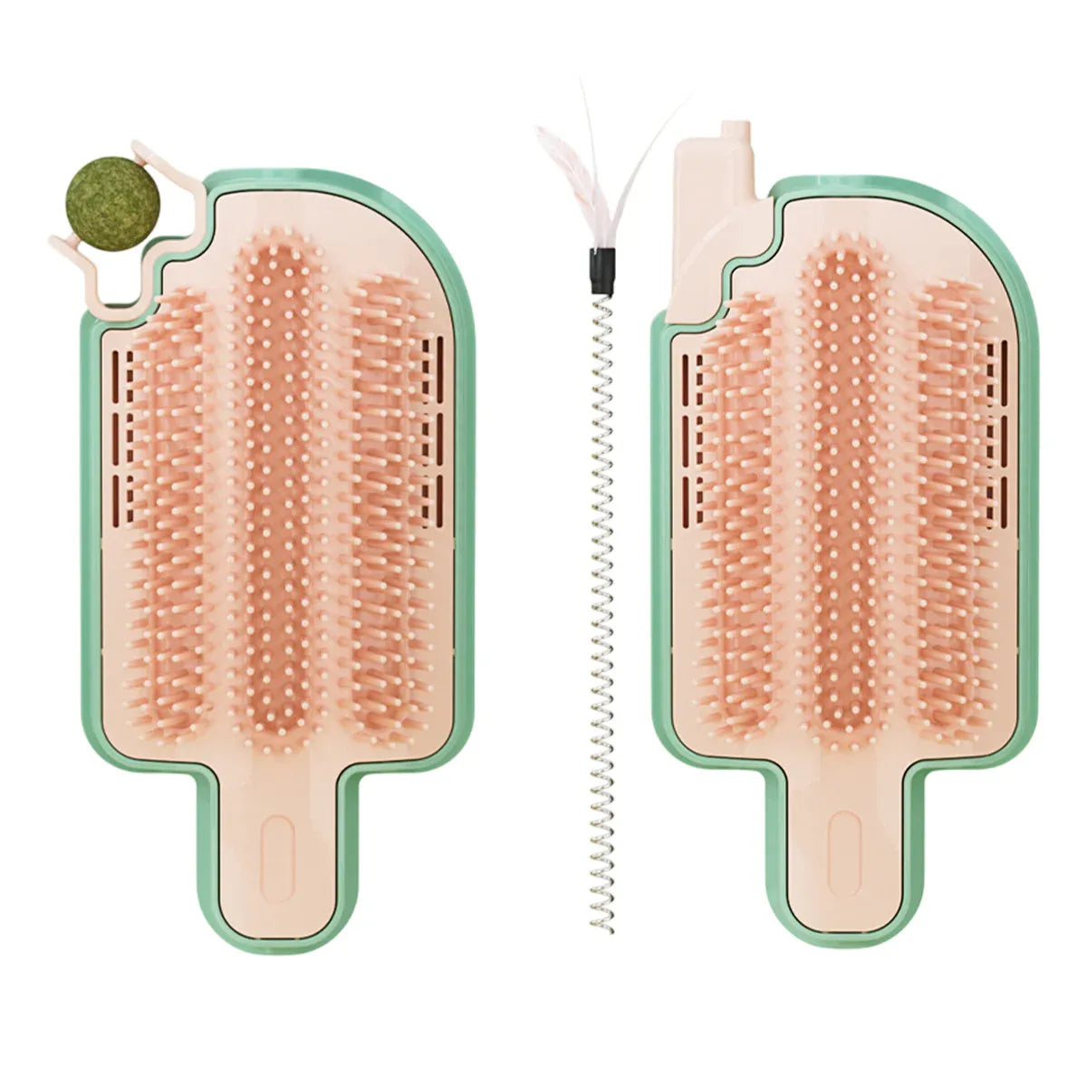 Wall-Mounted Ice-Cream Cat Grooming Brush - Catnip Type