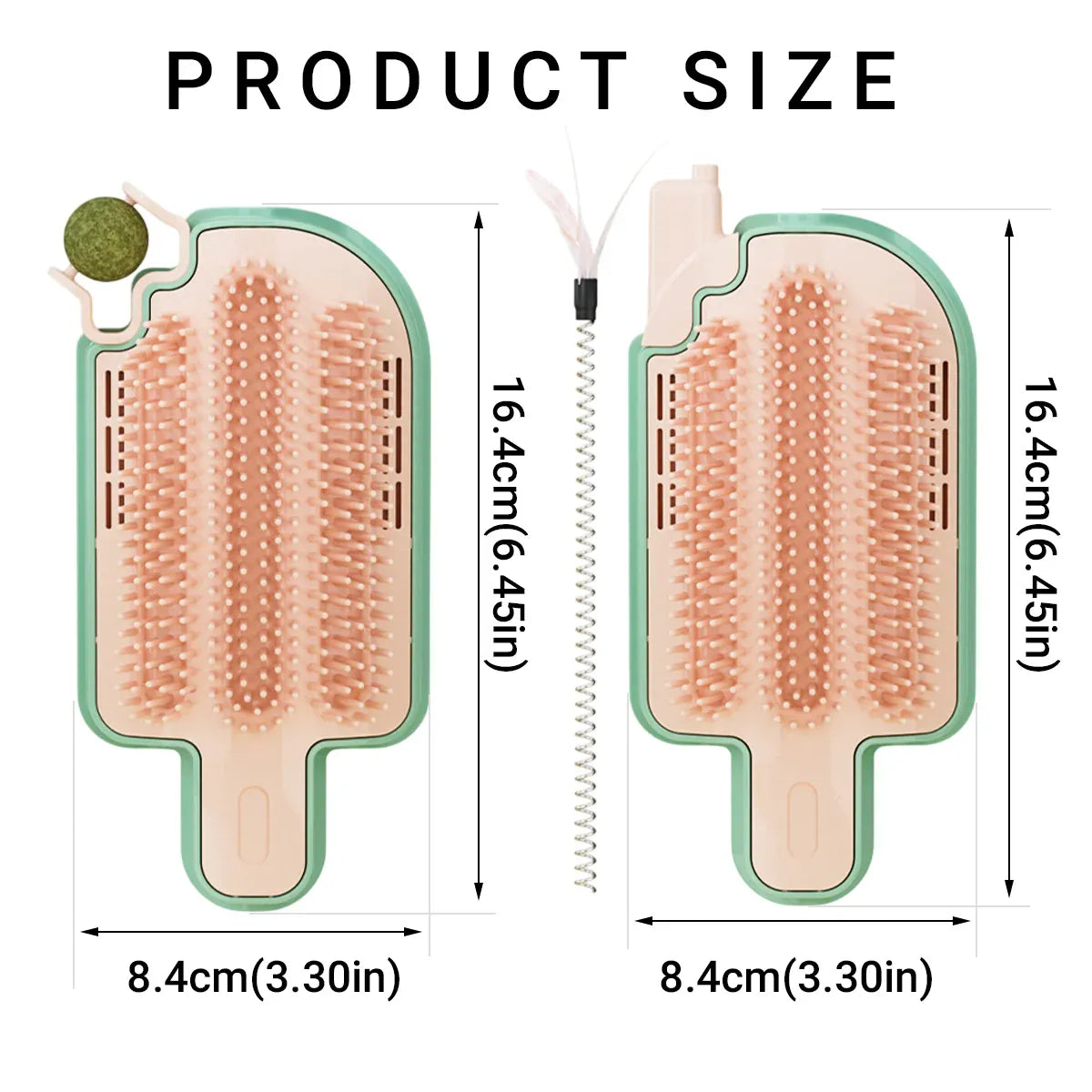 Wall-Mounted Ice-Cream Cat Grooming Brush - Catnip Type