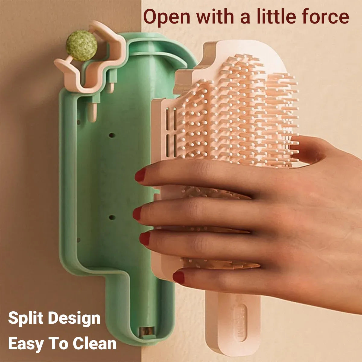 Wall-Mounted Ice-Cream Cat Grooming Brush - Catnip Type
