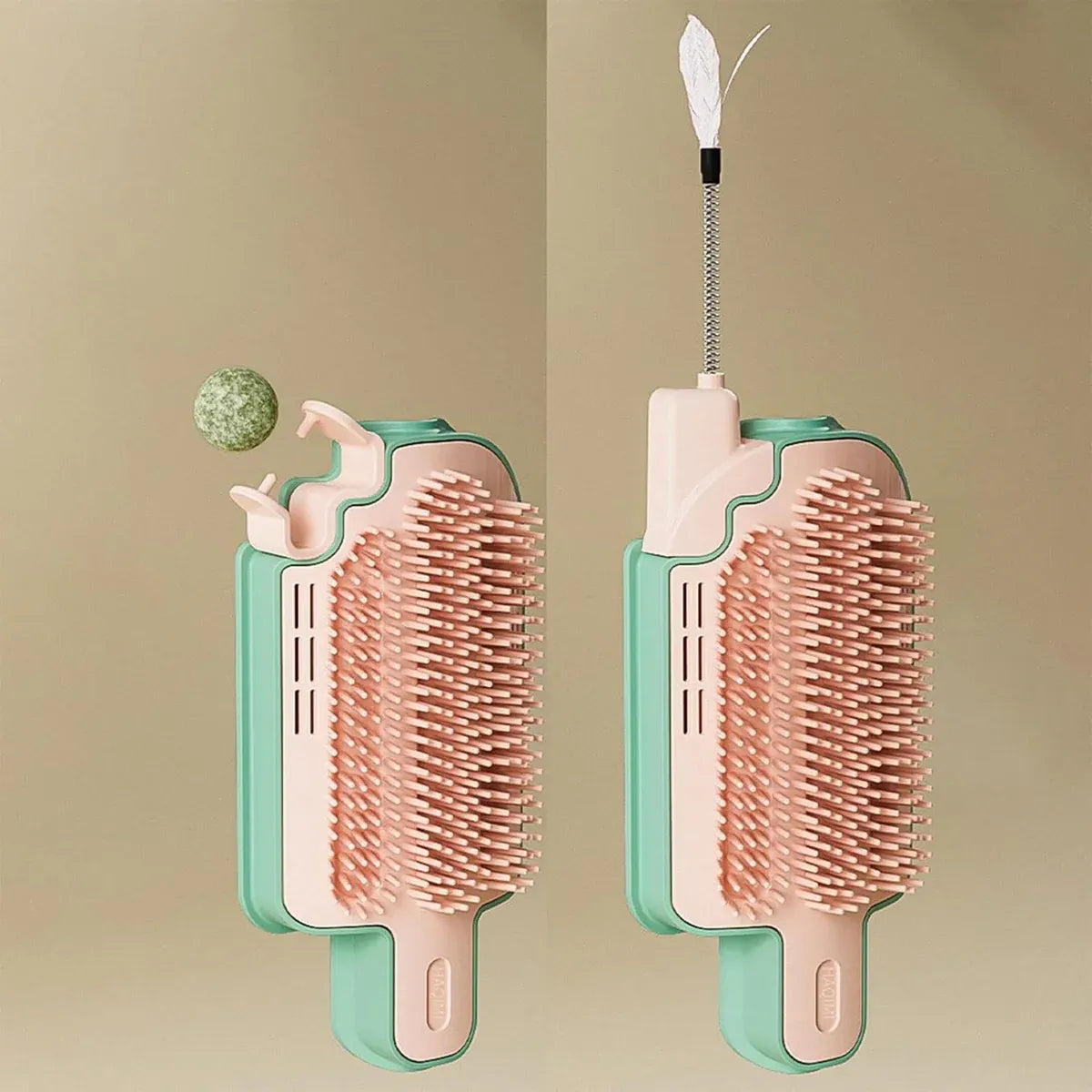 Wall-Mounted Ice-Cream Cat Grooming Brush - Catnip Type