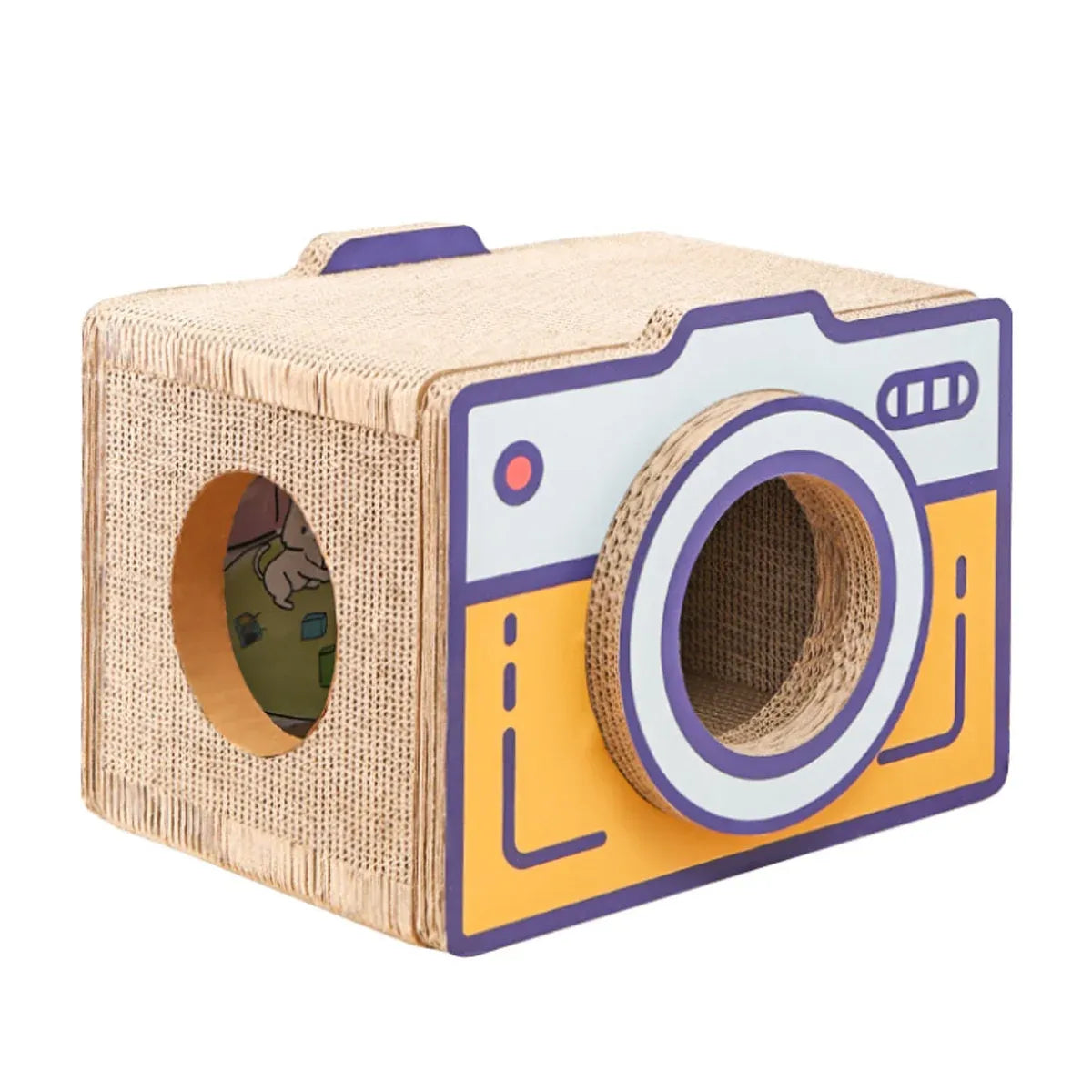 Retro Camera-Style Cardboard Cat Scratcher & Bed - product photo 2 of 15