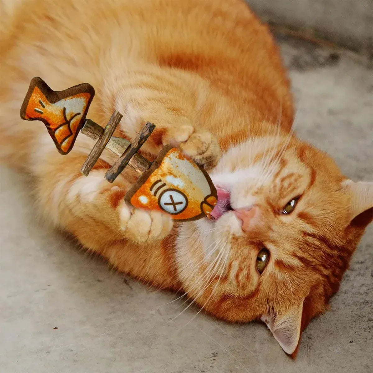 Plush Fish Bone Cat Play Toy - 16.5 × 6.5 cm