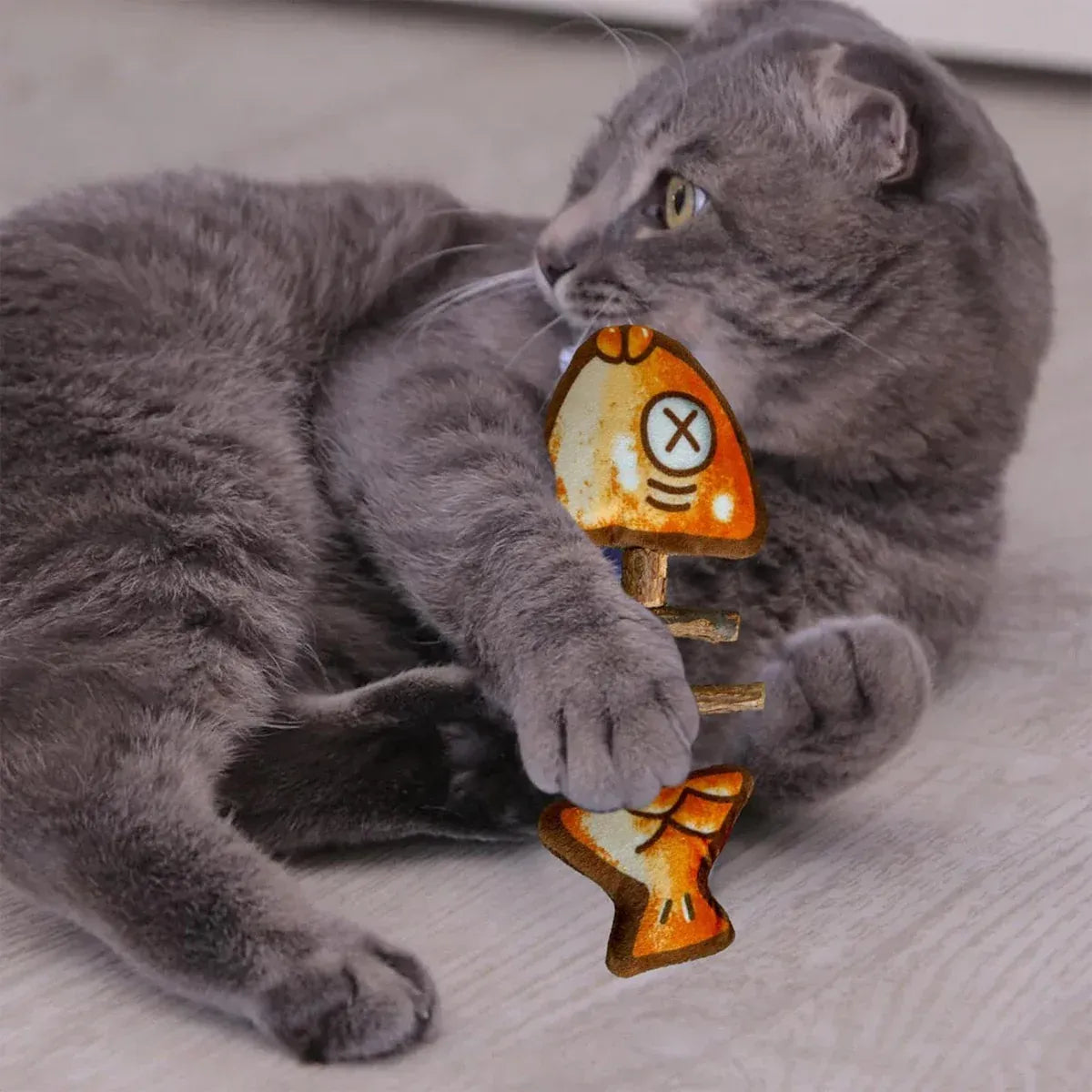 Plush Fish Bone Cat Play Toy - 16.5 × 6.5 cm