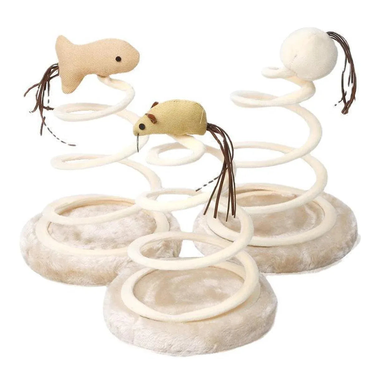 Cat Scratching Pad with Spring Toy - Fish Variant - product photo 3 of 14