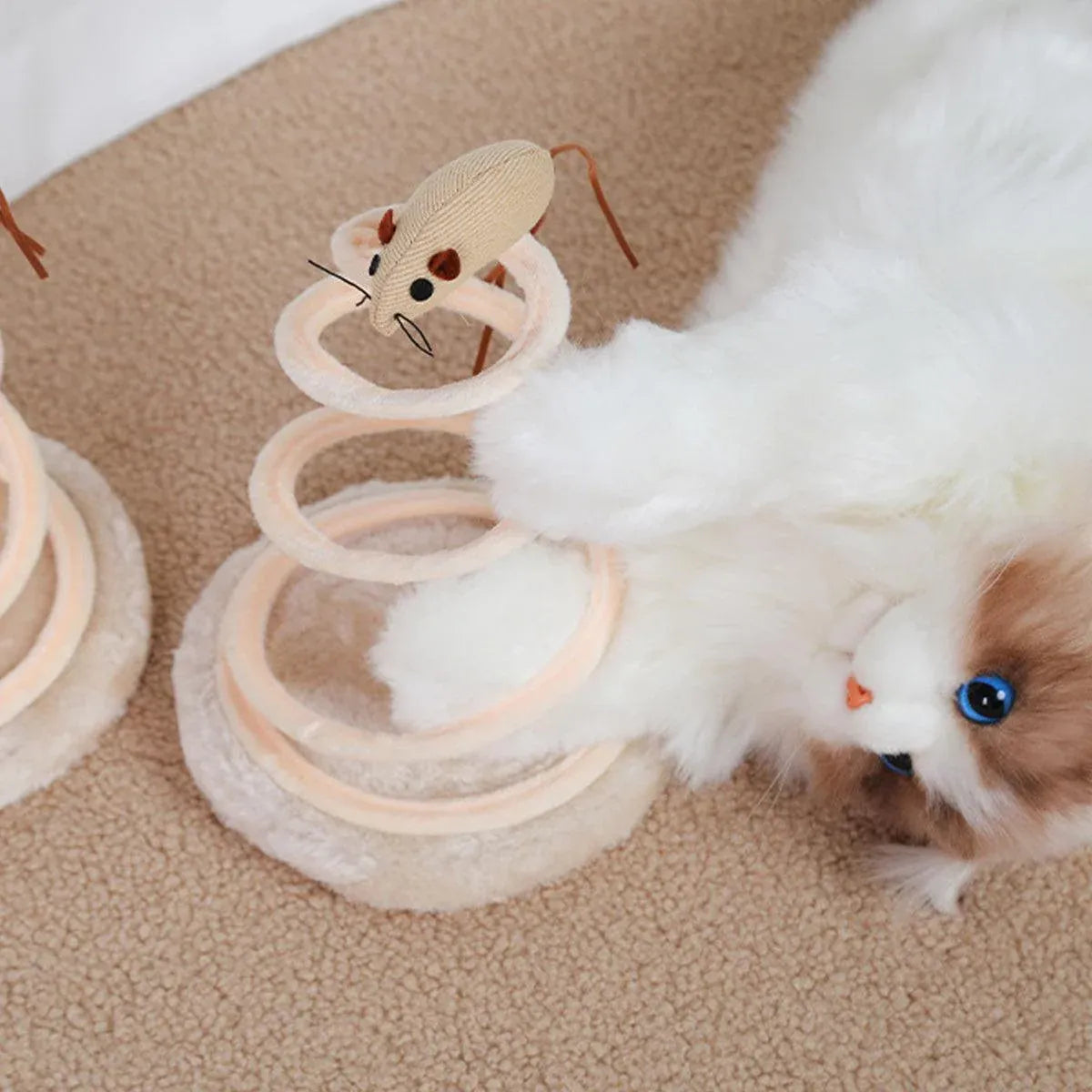 Cat Scratching Pad with Spring Toy - Fish Variant - product photo 5 of 14