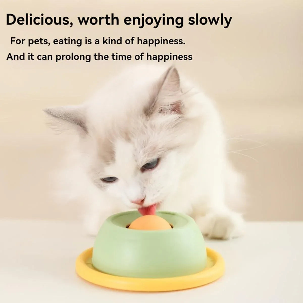Cat Slow-Feeding Lick & Enrichment Tray - Green, 12 cm
