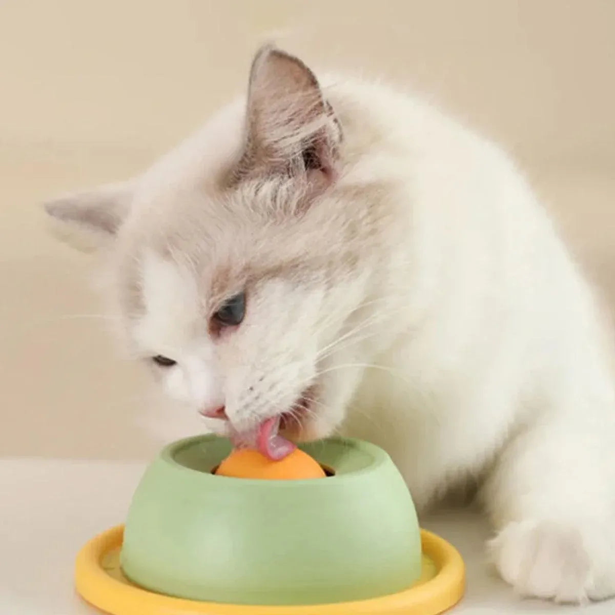 Cat Slow-Feeding Lick & Enrichment Tray - Green, 12 cm