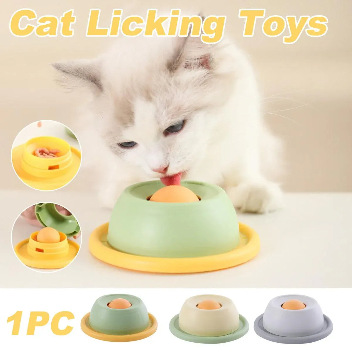 Cat Slow-Feeding Lick & Enrichment Tray - Green, 12 cm