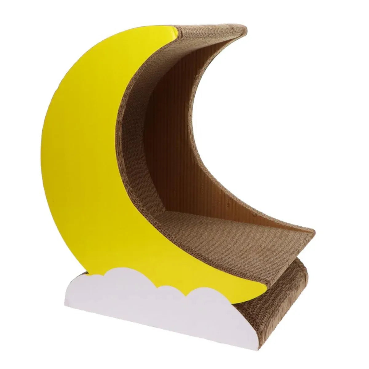 Moon-Shaped Corrugated Cardboard Cat Scratcher - Single