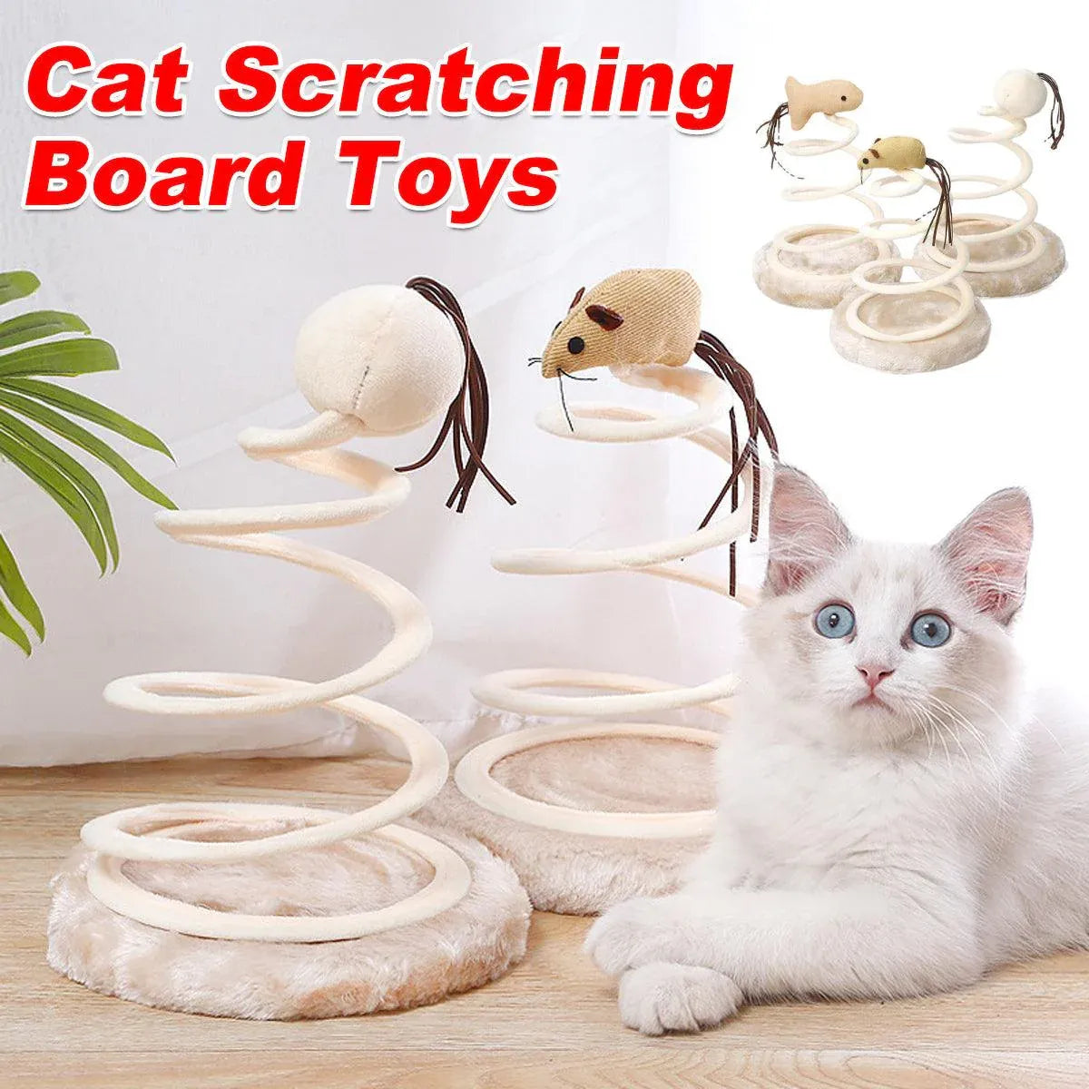 Spring Mouse Cat Scratching & Play Toy - Mouse, 22 cm