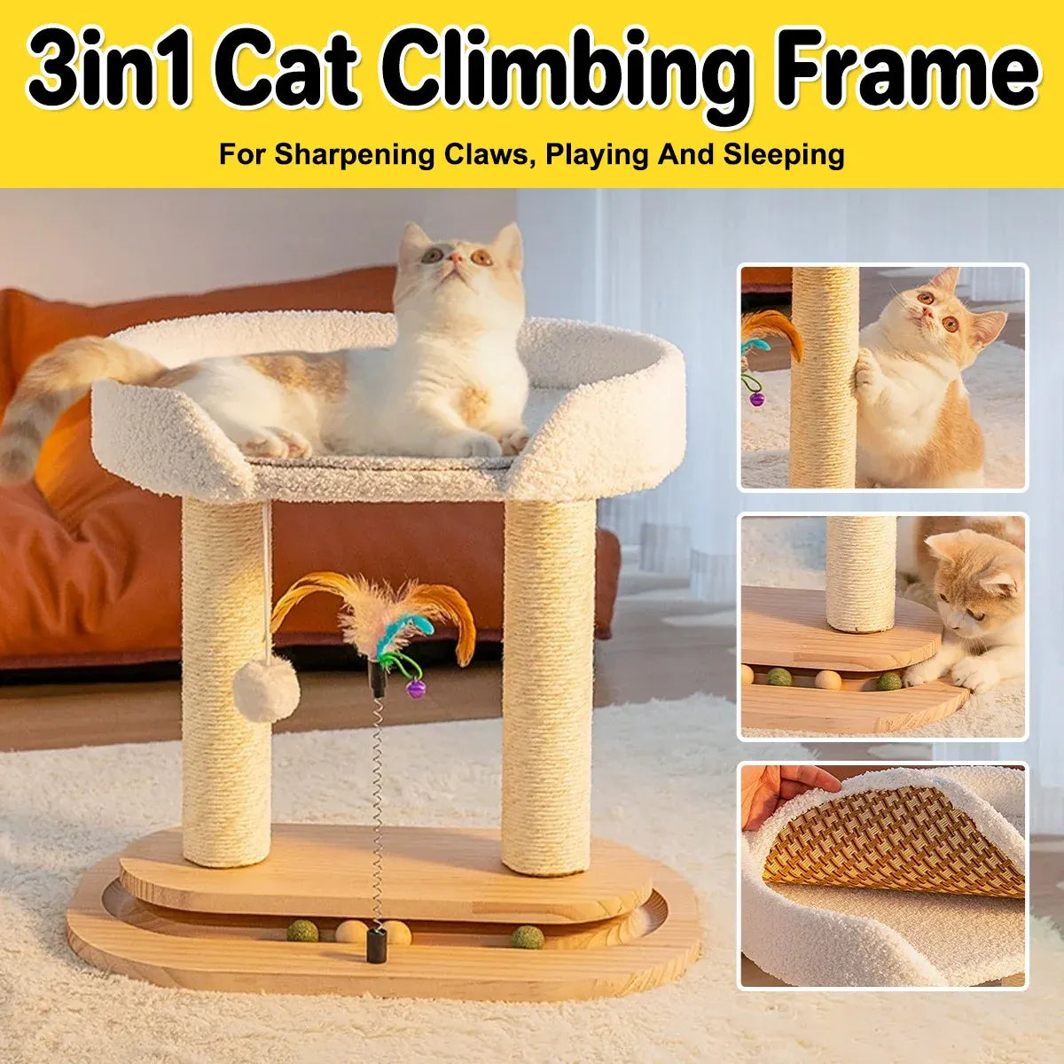 Rotating Cat Tree with Scratching Post & Resting Bed - product photo 1 of 12