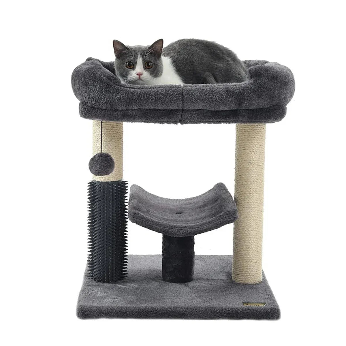 Cat Climbing Tree with Hammock, Sisal Scratching Posts & Perch - Dark Grey - product photo 2 of 13