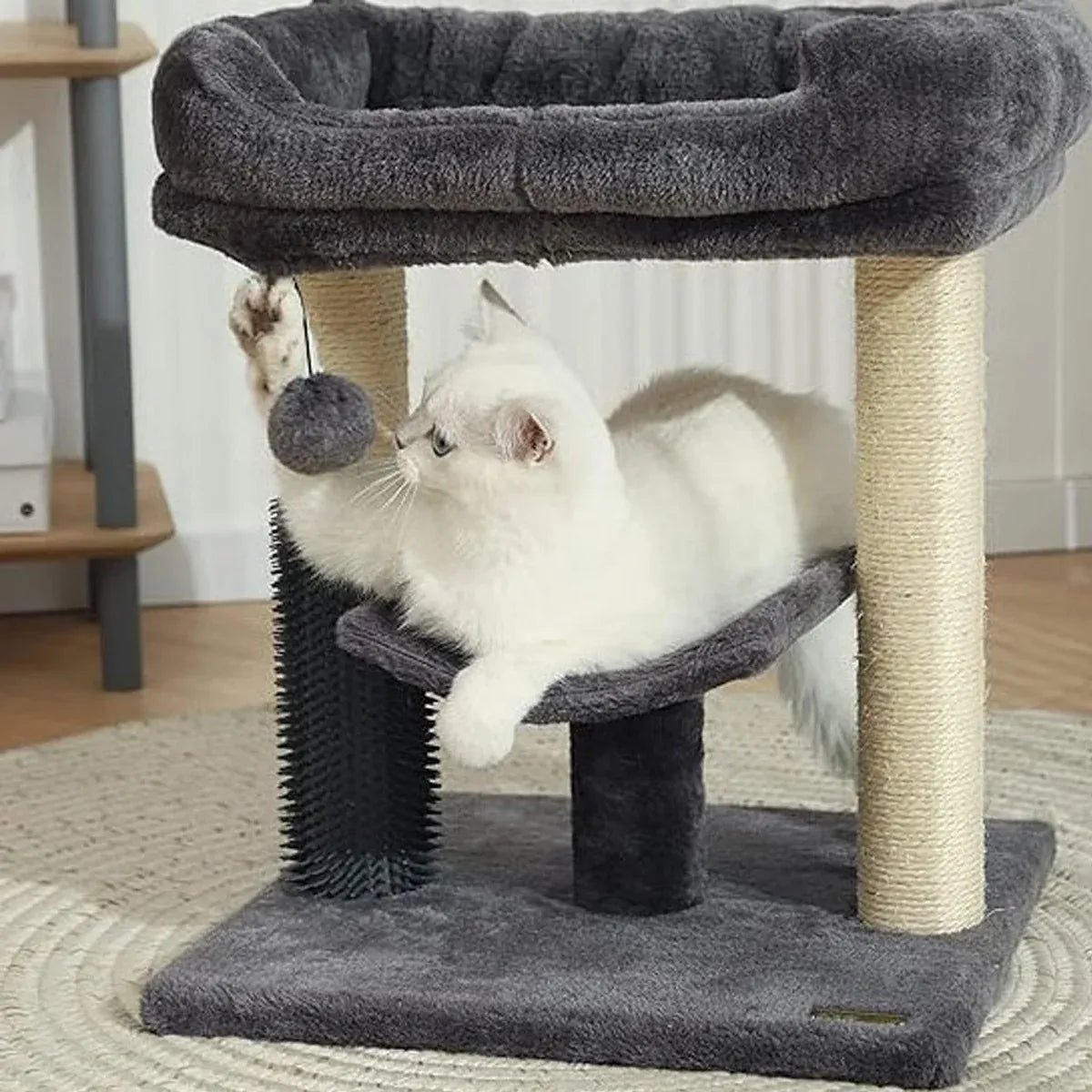 Cat Climbing Tree with Hammock, Sisal Scratching Posts & Perch - Dark Grey - product photo 4 of 13