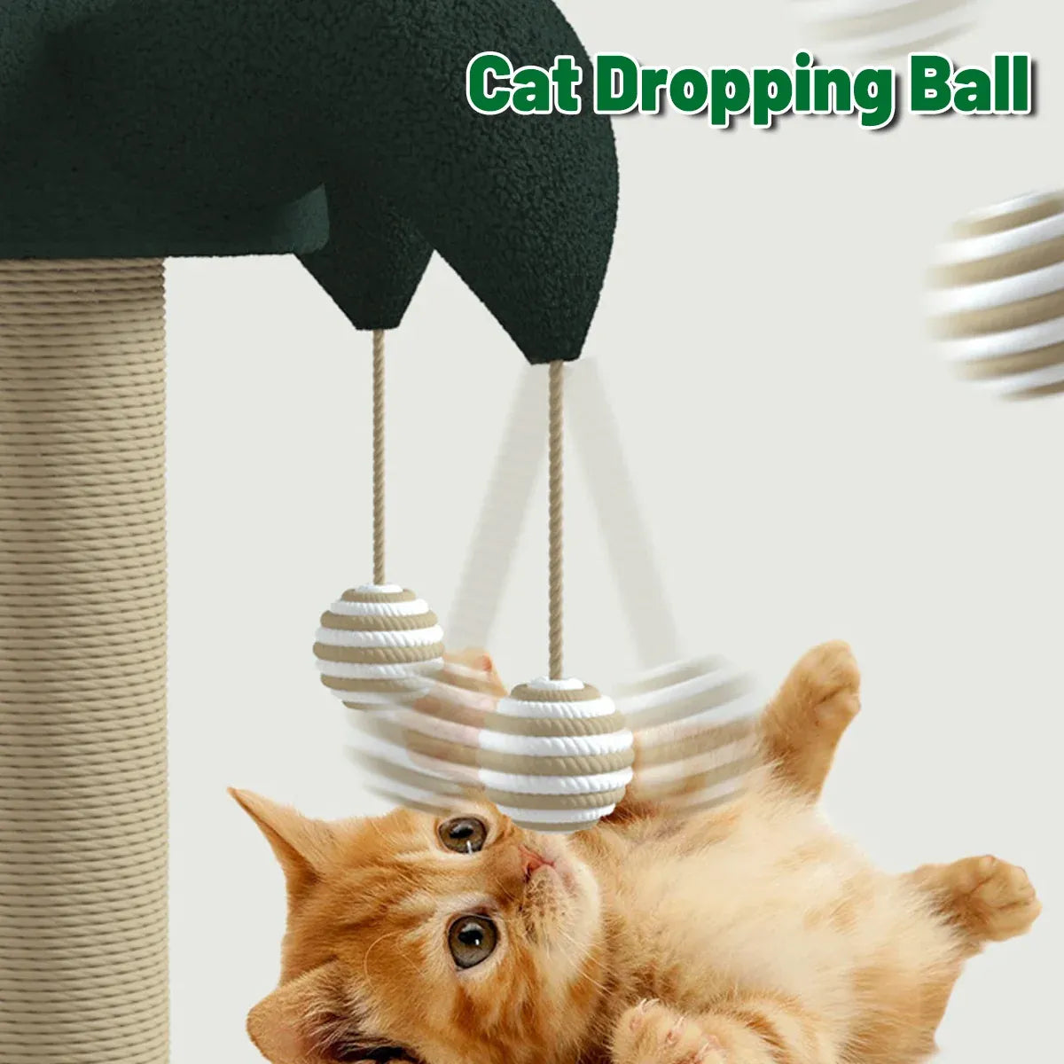 Cat Scratching Post with Ball Turntable & Teaser - 43 × 29 × 50 cm