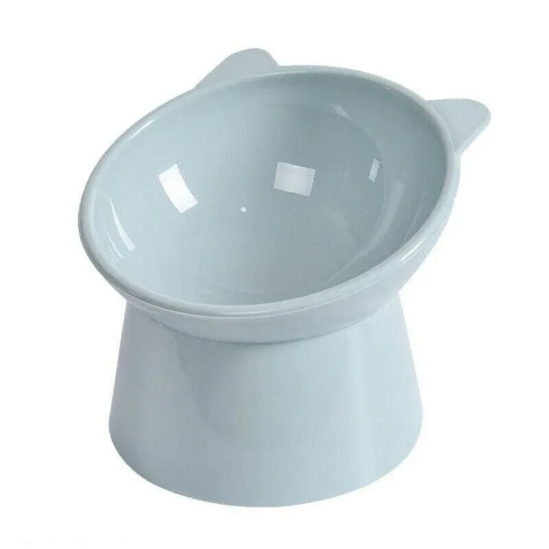 Raised Tilted Pet Feeding Bowl - Blue