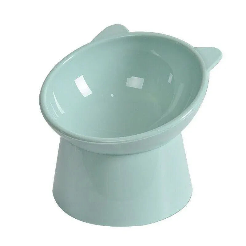 Raised Tilted Pet Feeding Bowl - Green