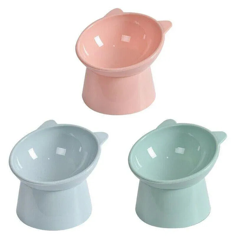 Raised Tilted Pet Feeding Bowl - Green