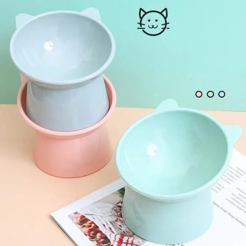 Raised Tilted Pet Feeding Bowl - Green