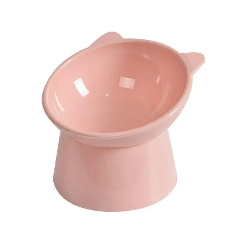 Raised Tilted Pet Feeding Bowl - Pink