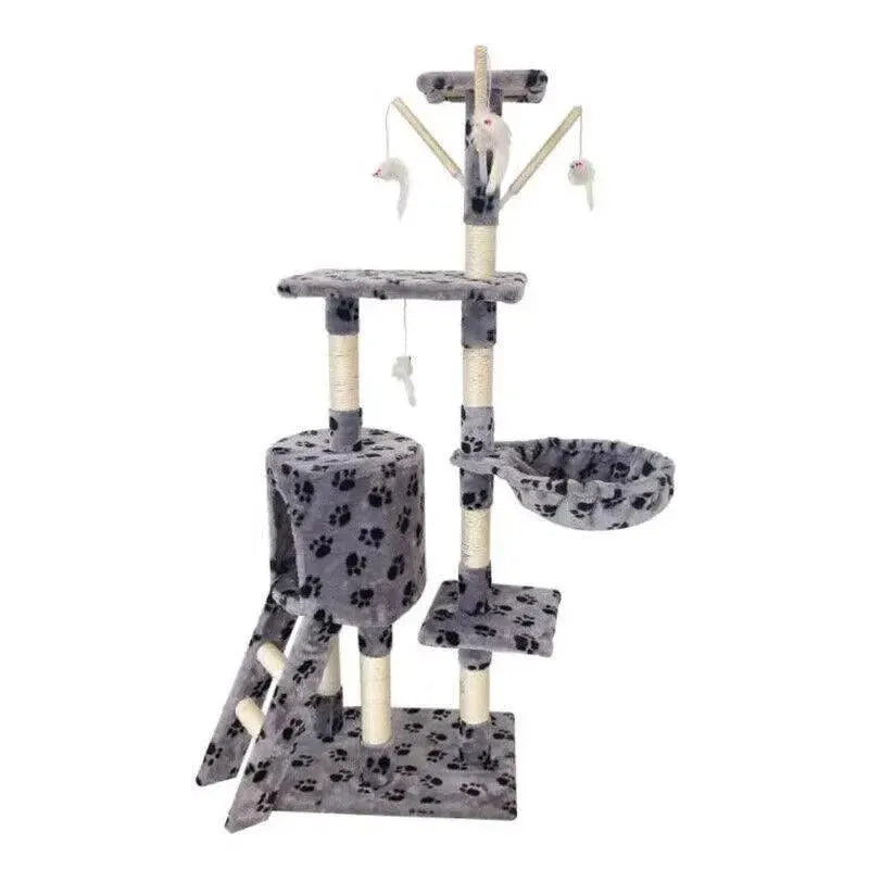 Multi-Level Cat Tree & Scratching Condo, 135 cm, Grey/Black