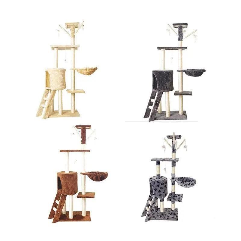 Multi-Level Cat Tree & Scratching Condo, 135 cm, Grey/Black