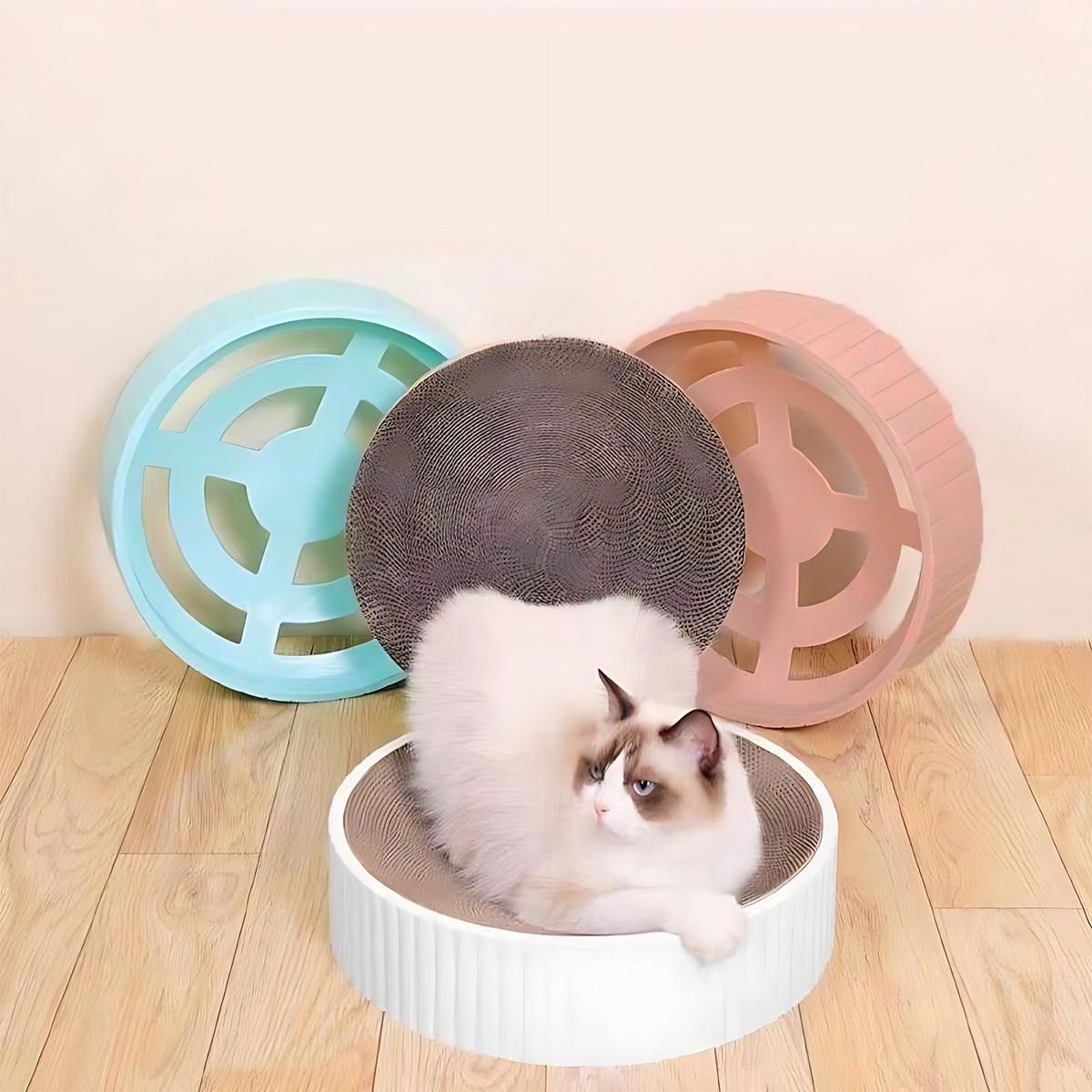 Round Bowl-Shaped Cat Scratcher & Lounge - Blue