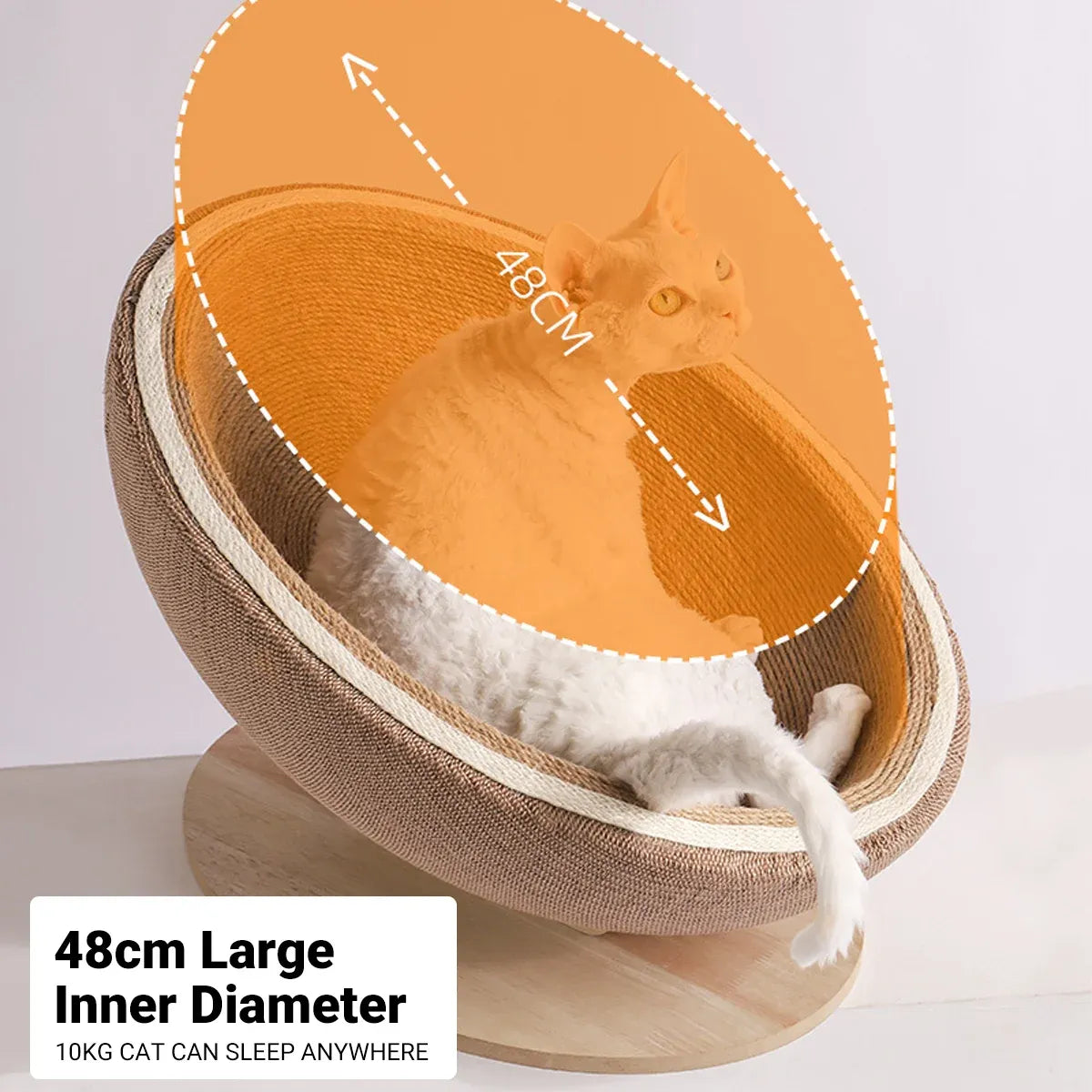 Hemp-Rope Cat Scratcher & Oval Bed - product photo 4 of 15