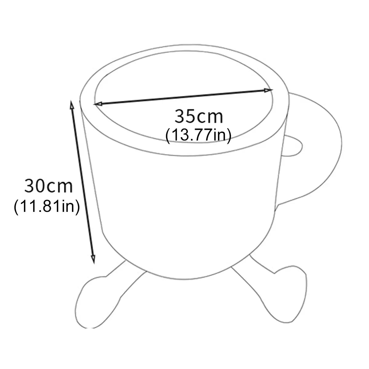 Plush Coffee-Cup Cat Bed with Cartoon Feet - 35 cm