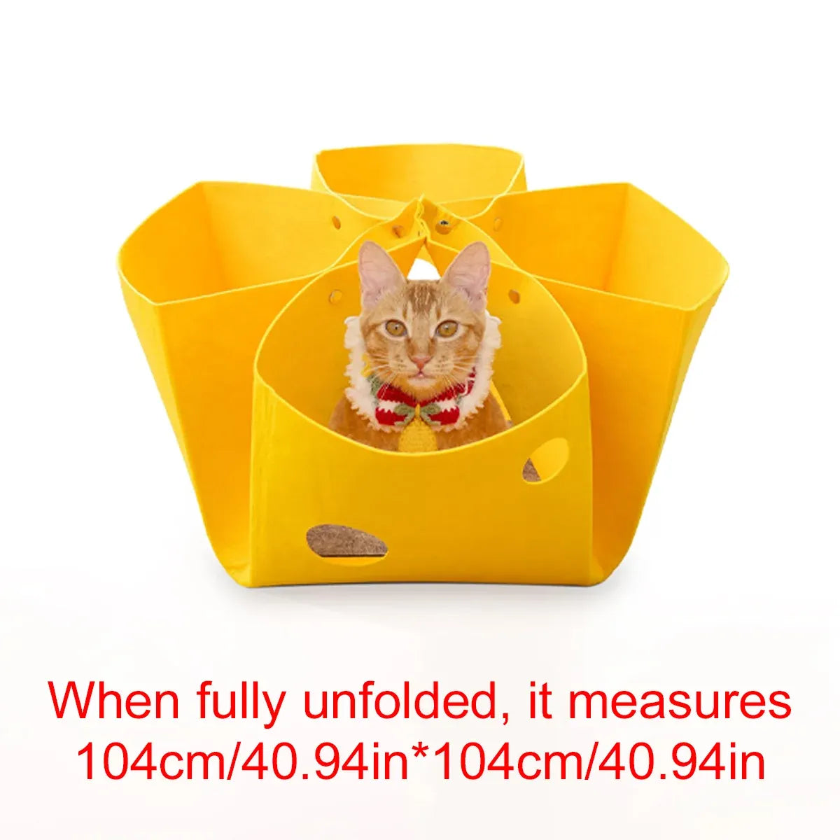 Convertible Felt Cat Nest, Tunnel & Play Mat - Approx. 104 cm Unfolded - product photo 3 of 12