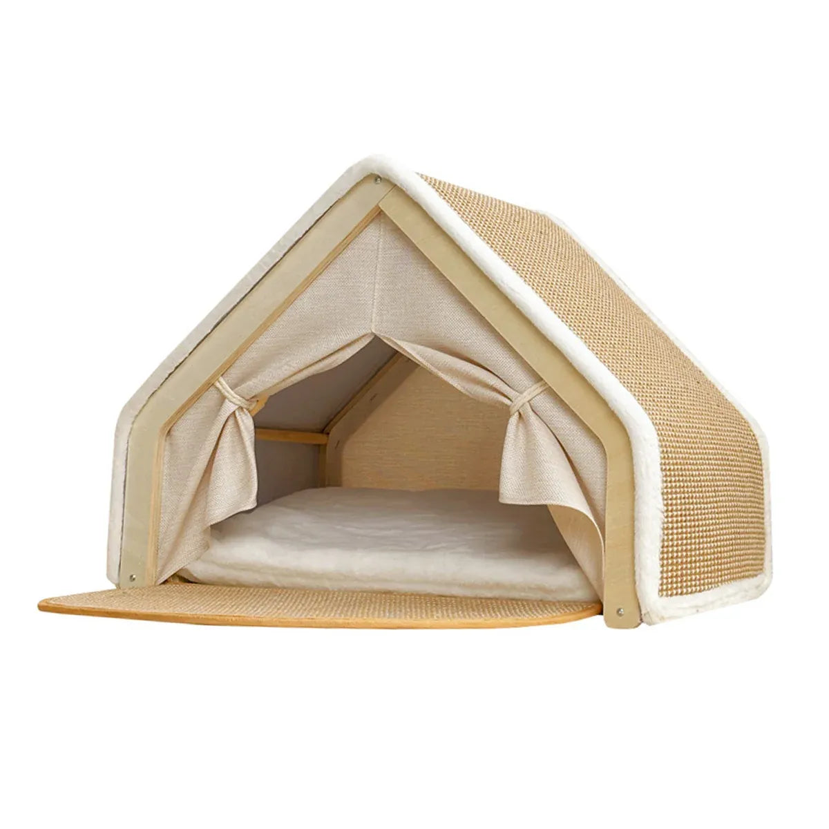 Semi-Enclosed Cat Tent Bed with Scratch Board - product photo 10 of 13