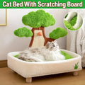 Pine-Tree Cat Scratcher with Plush Bed - 51 × 41 × 60 cm