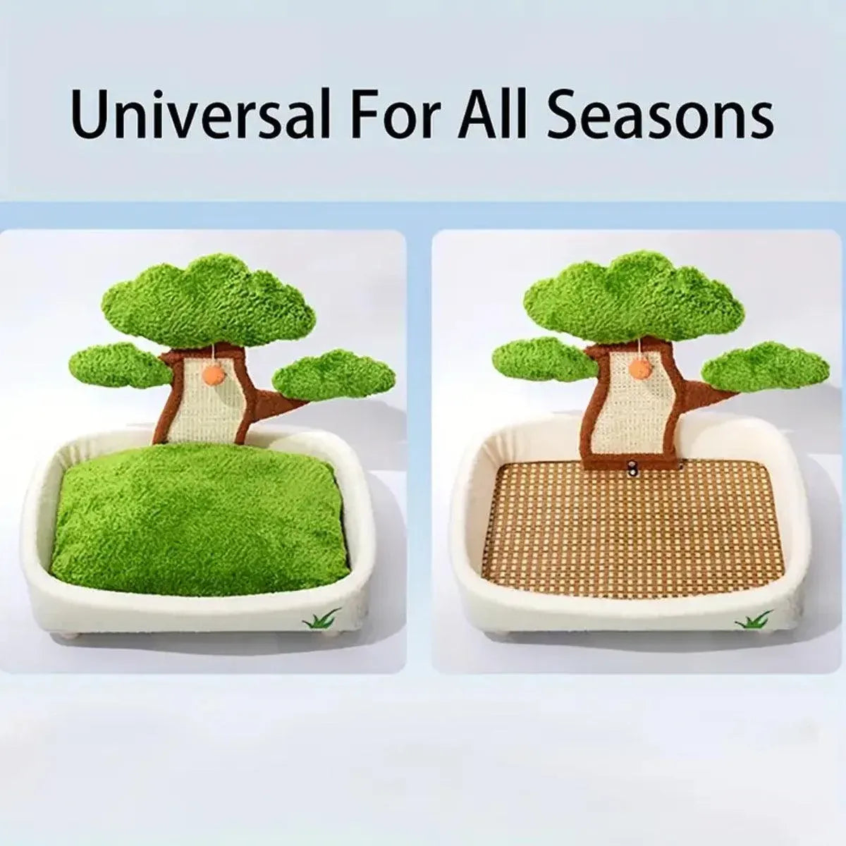 Pine-Tree Cat Scratcher with Plush Bed - 51 × 41 × 60 cm